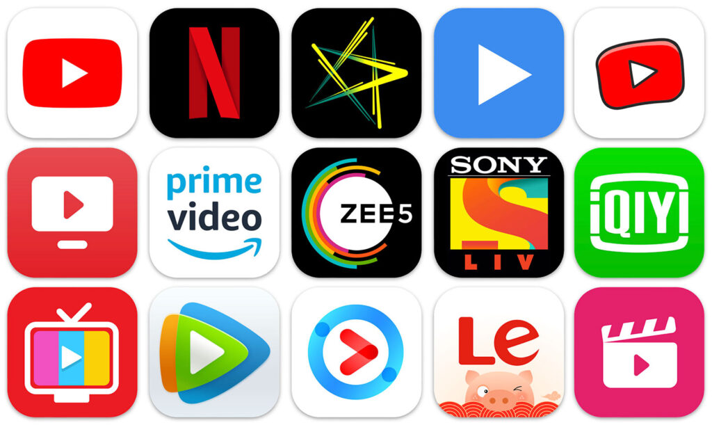 Examples of , entertainment applications like Netflix, Amazon Prime, HBO Now, YouTube, Spotify, Google Play Music, Snapchat, IMDb, Scrabble GO, and others